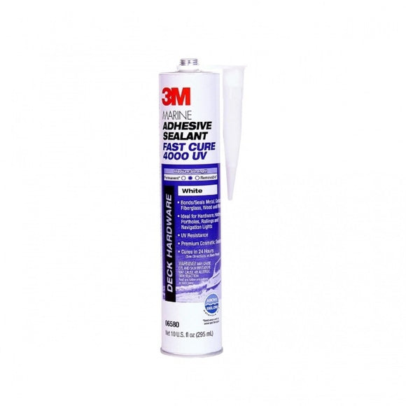 Marine Adhesive Sealant Fast Cure 4000 UV White - 10 oz. | 3M 06580 - macomb-marine-parts.myshopify.com