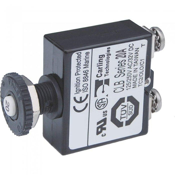 Blue Sea  Circuit Breaker Push Button 20 Amp 2134 - macomb-marine-parts.myshopify.com