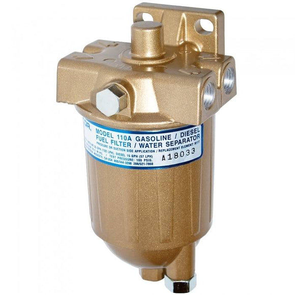 10 Micron Metal Fuel Filter Assembly | Racor 110A - macomb-marine-parts.myshopify.com